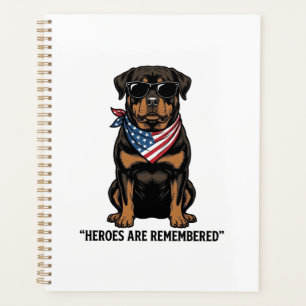 Rottweiler Patriotique Chien Héros Design Vintage_