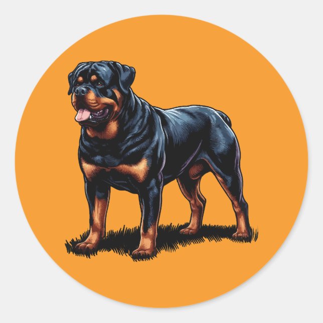 Rottweiler Stunning Dog Art Sticker (Devant)