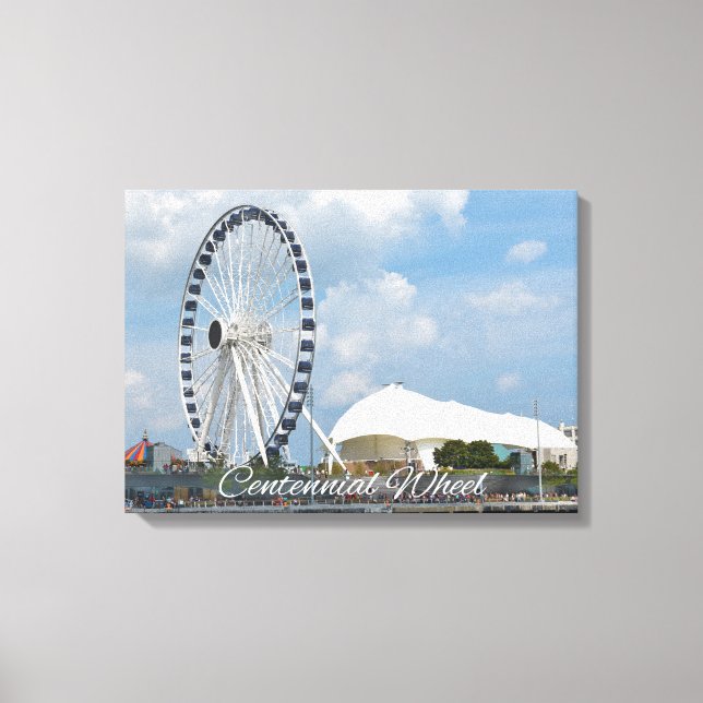Roue centenaire sous ciel nuageux Toile Art (Recto)