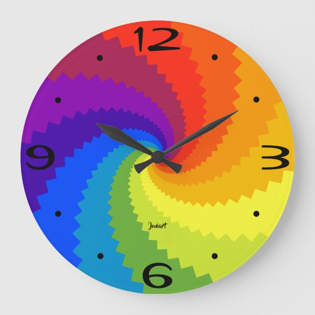 Roue chromatique spectrale rotative Horloge murale (Recto)
