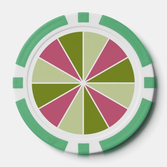Roue couleur / Rayons jetons de poker personnalisé (Recto)