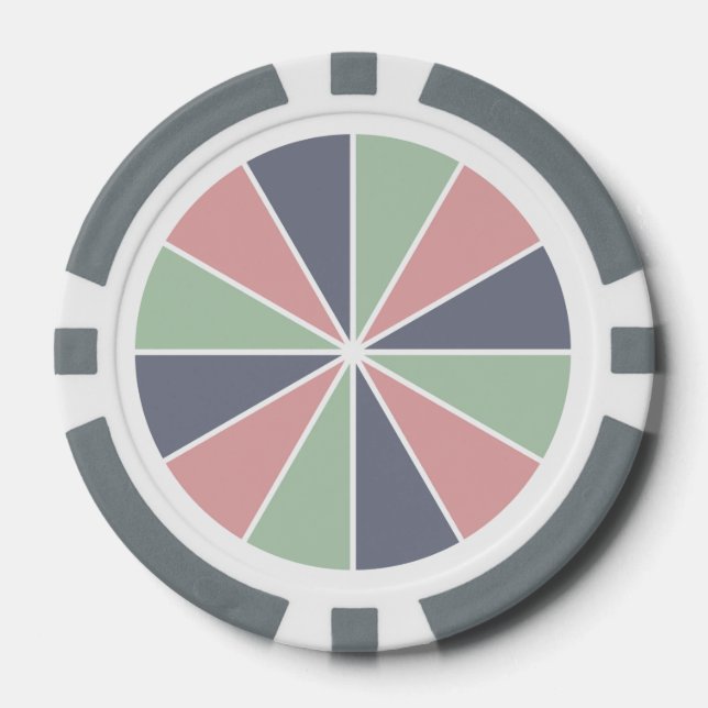 Roue couleur / Rayons jetons de poker personnalisé (Recto)