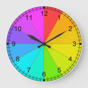 Roue de couleur et horloge d'enseignement du temps