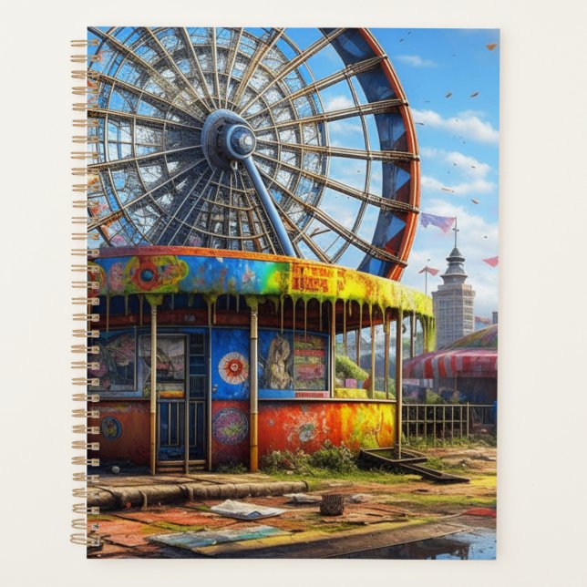 Roue de manège abandonnée de la fête foraine en ar (Devant)
