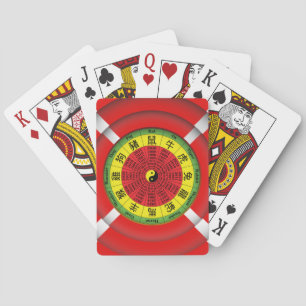 Roue de zodiaque chinoise en cartes à jouer