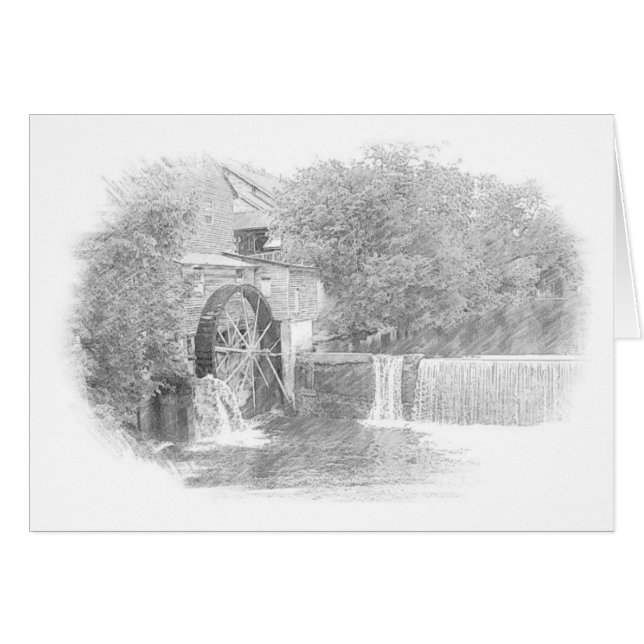 Roue d'eau et cascade sur le lac (Devant horizontal)