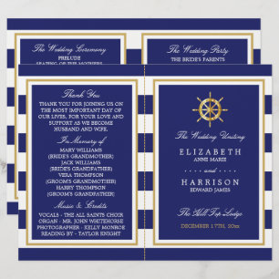Roue d'or nautique, programme de mariage Marine/Or