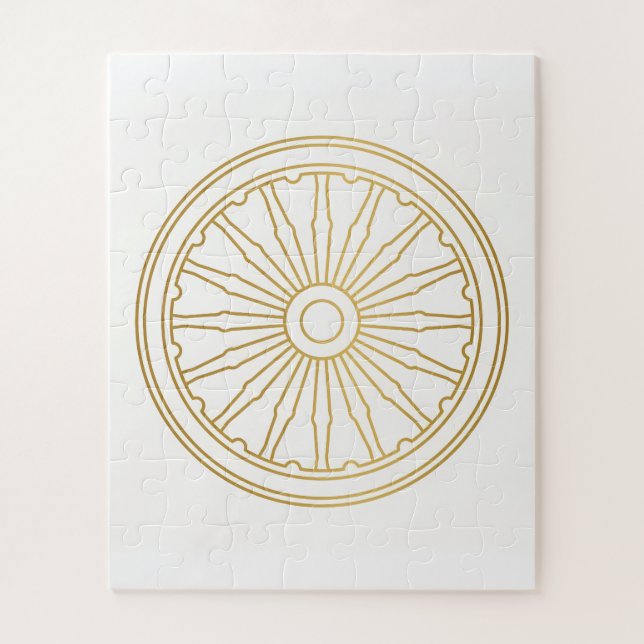Roue dorée Art de puzzle Sagesse antique (Vertical)