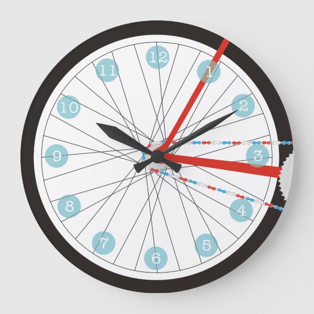 Roue Patriotique À Vélo Horloge En Rouge, Blanc Et (Recto)