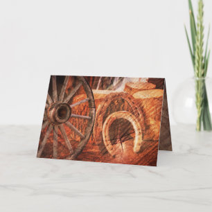 Roue Rustique Wagon Horseshoe Carte de style occid