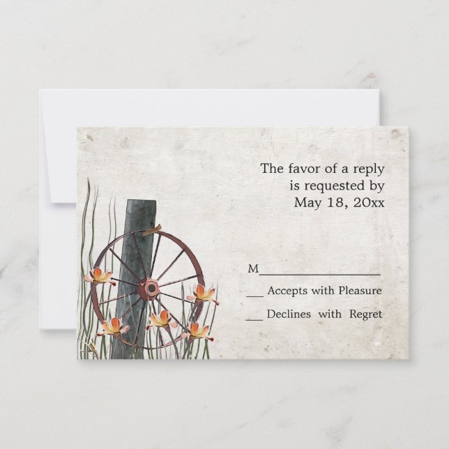 Roue Wagon Pays - Cartes RSVP (Devant)