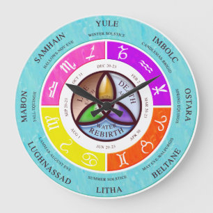 roue wicca de l'année horloge couleur wiccan