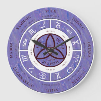 roue wiccan de l'année horloge sur marbre look ble
