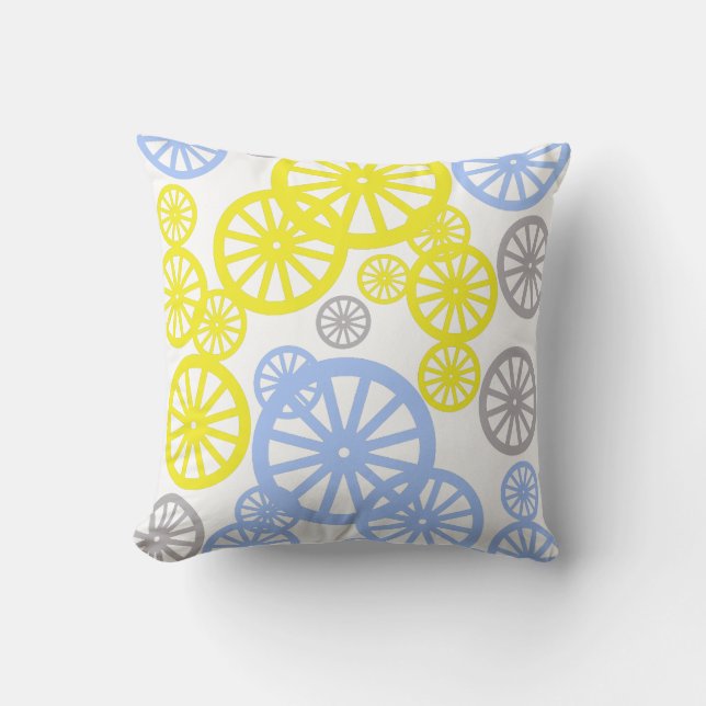 Roues de couleurs pastel élégantes Coussin rond (Recto)