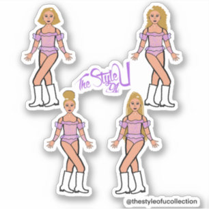 Rouffle Majorette / Stickers Danseuse Pierres Lila