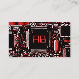 Rouge 2' de circuit modèle de carte de visite de