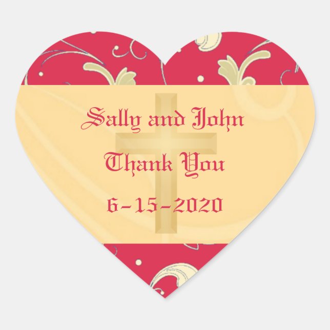 Rouge à lèvres, Or, Chrétien, Sticker Damask (Devant)