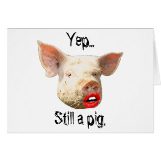 Rouge à lèvres sur un porc