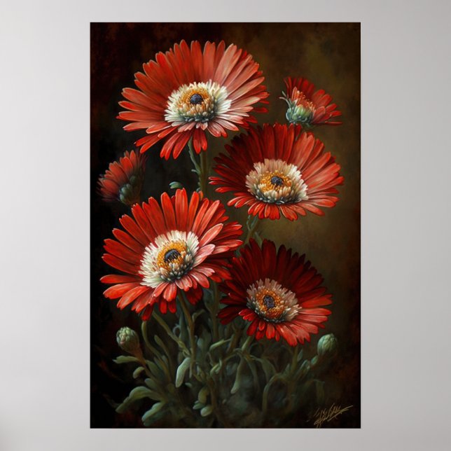 Rouge anglais Flower Art Print Poster (Devant)