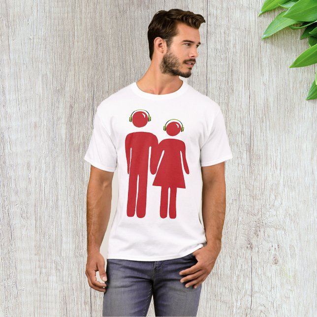 Rouge avec casque Homme T-shirt (Créateur téléchargé)