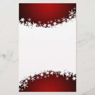 Rouge avec la papeterie blanche de flocon de neige