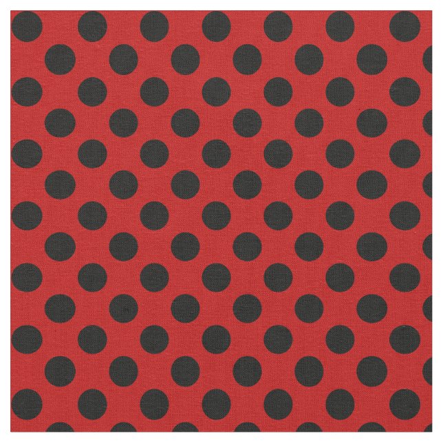 Rouge avec le tissu noir de point de polka (Fermer)