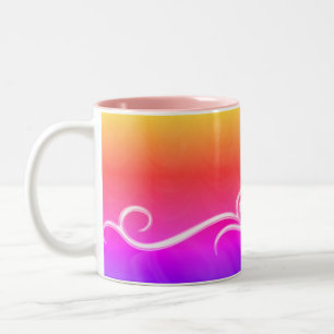 Rouge avec Mug de café noir à deux tons