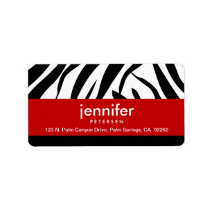 Rouge avec Zebra Print, Étiquettes de adresse