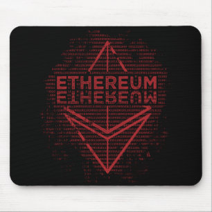 Rouge binaire d'Ethereum sur le tapis de souris
