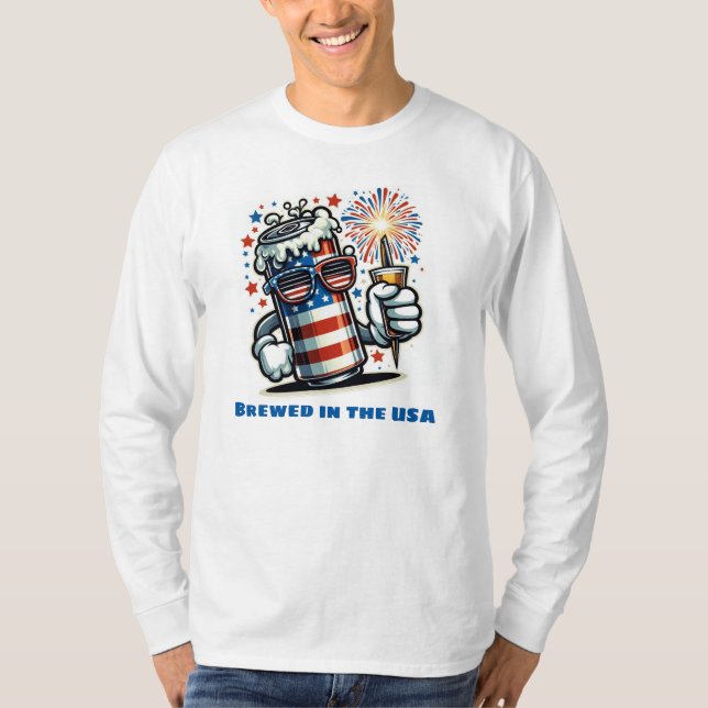 Rouge, Blanc & Bière – Drôle de T-shirt pour la fê (Devant)