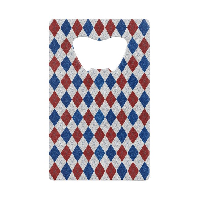 Rouge, Blanc, Bleu Argyle Juillet 4 Paillettes (Devant)