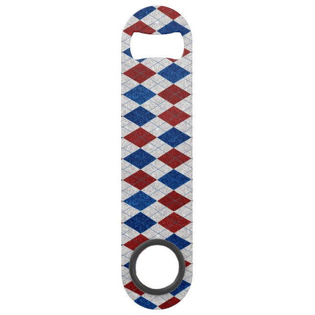 Rouge, Blanc, Bleu Argyle Juillet 4 Paillettes (Devant)
