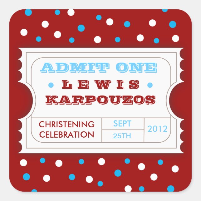 Rouge Blanc Bleu Carnival Admettre Un Sticker Fave (Devant)