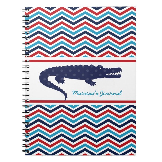Rouge, Blanc, Bleu Chevron Gator Carnet personnali (Devant)
