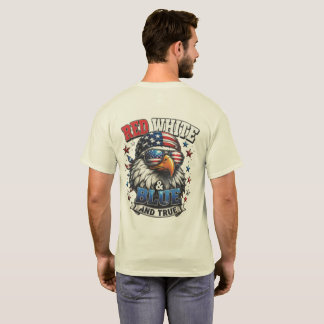 Rouge Blanc Bleu et Véritable T-Shirt pour Homme E