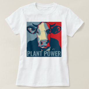 Rouge Blanc Bleu Pop Art Cow Tshirt Plante Power