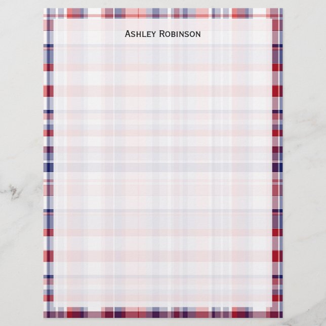 Rouge, Blanc, Bleu Preppy Madras Plaid (Devant)