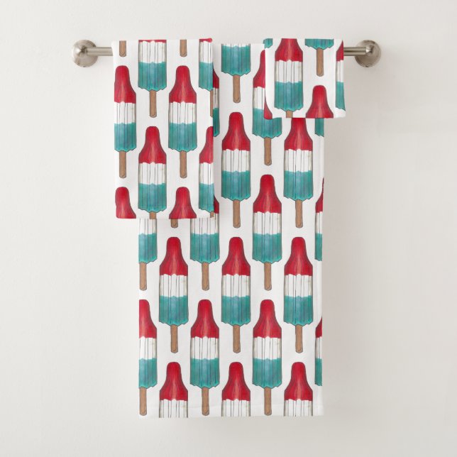 Rouge Blanc Bleu Rocket Popsicle Patriotique USA (En situation)