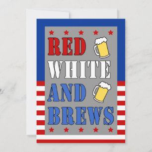 Rouge Blanc Et Bières Invitation Patriotique Du 4