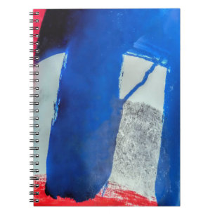 Rouge, blanc et bleu abstrait - carnet