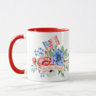 Rouge blanc et bleu   Dieu bénit l'Amérique Mug