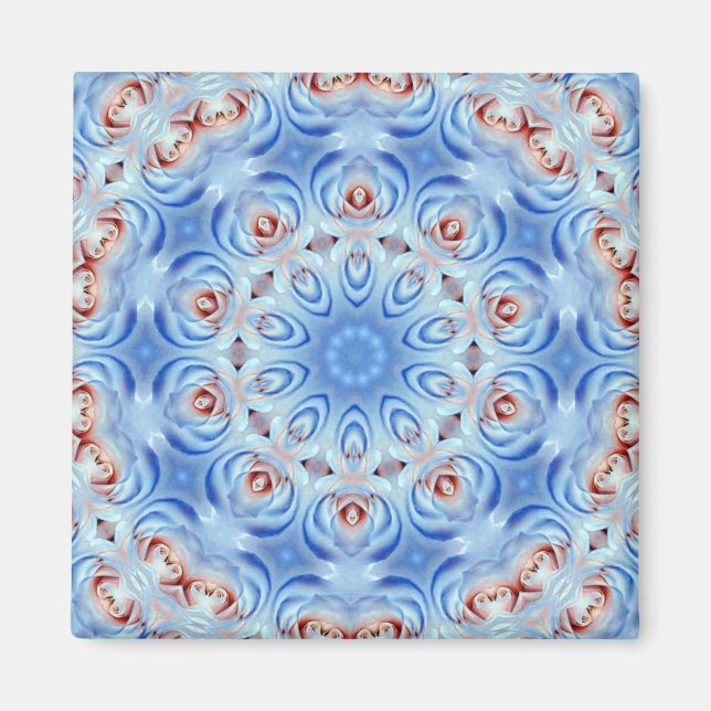 rouge blanc et bleu rose aimant abstrait (Devant)