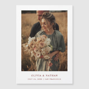 Rouge blanc et foncé   Photo magnétique Enregistre