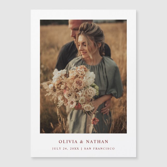 Rouge blanc et foncé | Photo magnétique Enregistre (Devant)