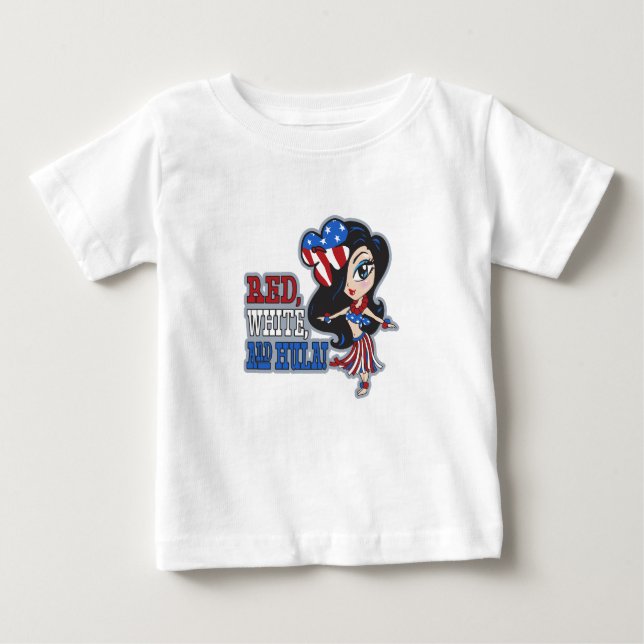 Rouge, Blanc et Hula T-shirts pour bébés et tout-p (Devant)