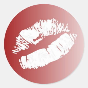 Rouge blanc fade lèvres smooch baiser stickers