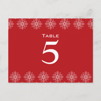 Rouge + blanc Flacon de neige Numéro de table du m