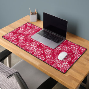 rouge blanc floral rustique mode motif rétro
