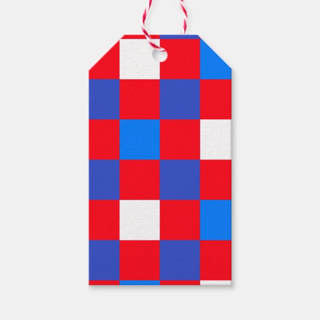 Rouge, Blanc & Gras – Étiquette de Cadeau du 4 Jui (Devant)