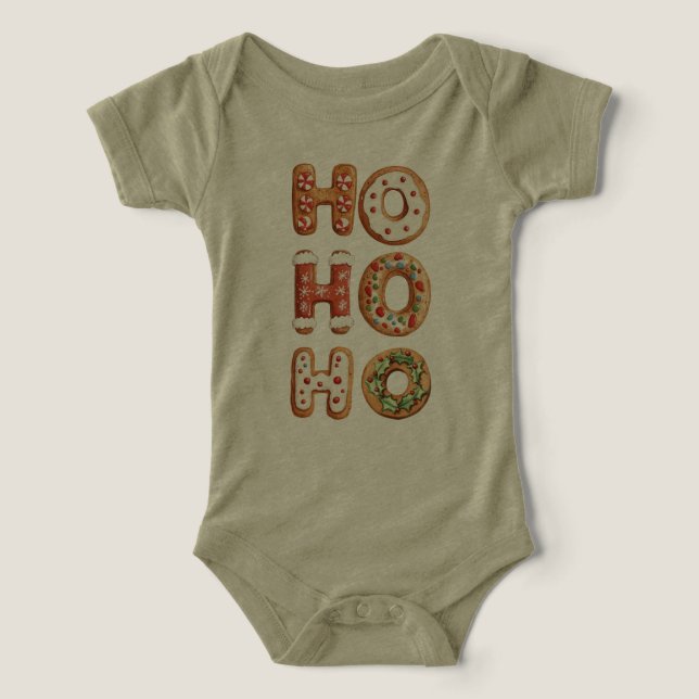 Rouge Blanc Ho Ho Ho Gingerbread Cookie Noël (Design Recto)